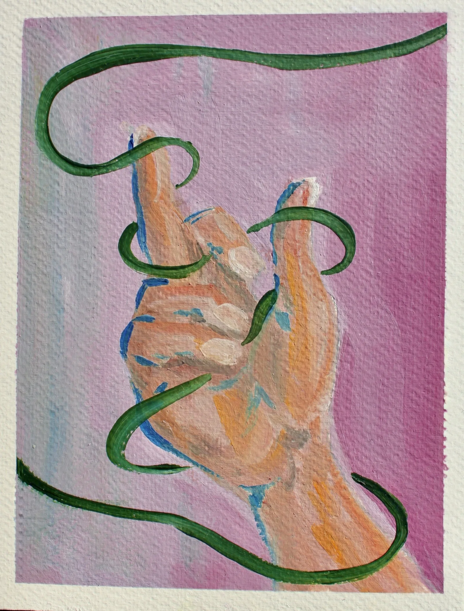 L’oiseau et la vague — gouache et acrylique sur papier