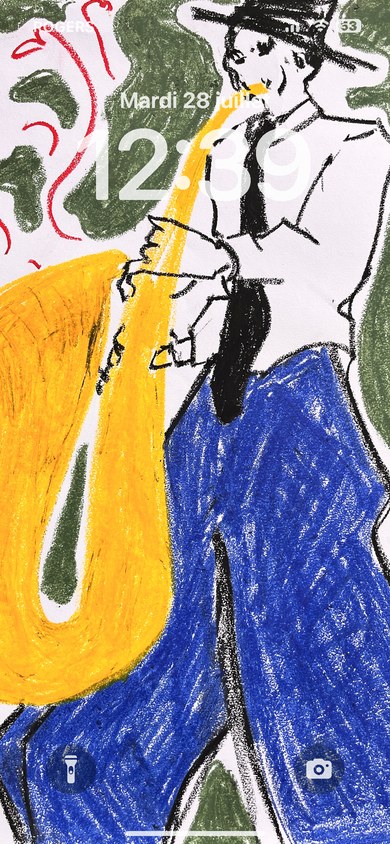 Aperçu iPhone du fond d’écran Le saxophoniste